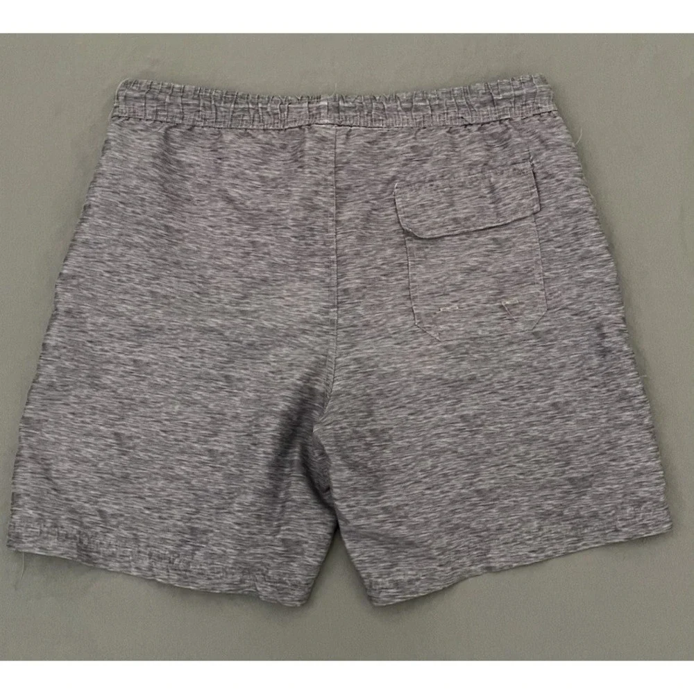 US Polo Assn Mens Swim Trunk Size Medium Gray Drawstring Waist Lined W/‎ Pockets
